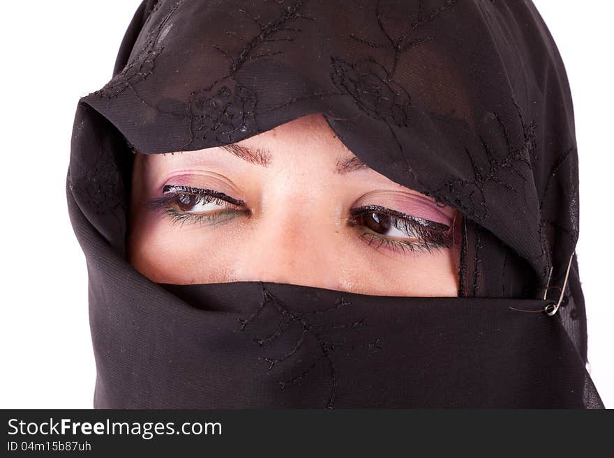 Portrait of a middle eastern woman wearing traditional clothing. Portrait of a middle eastern woman wearing traditional clothing