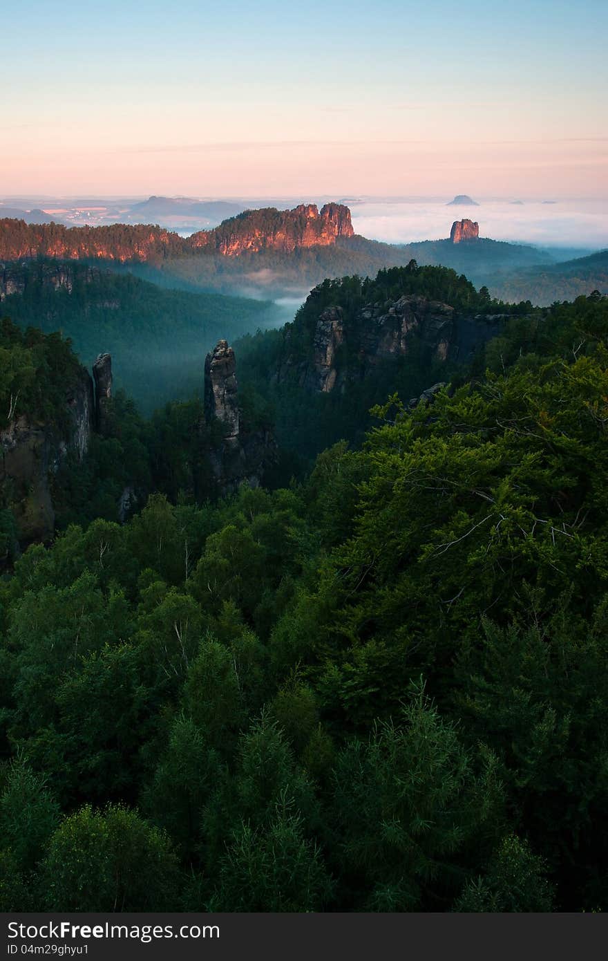 Sunrice in mountains