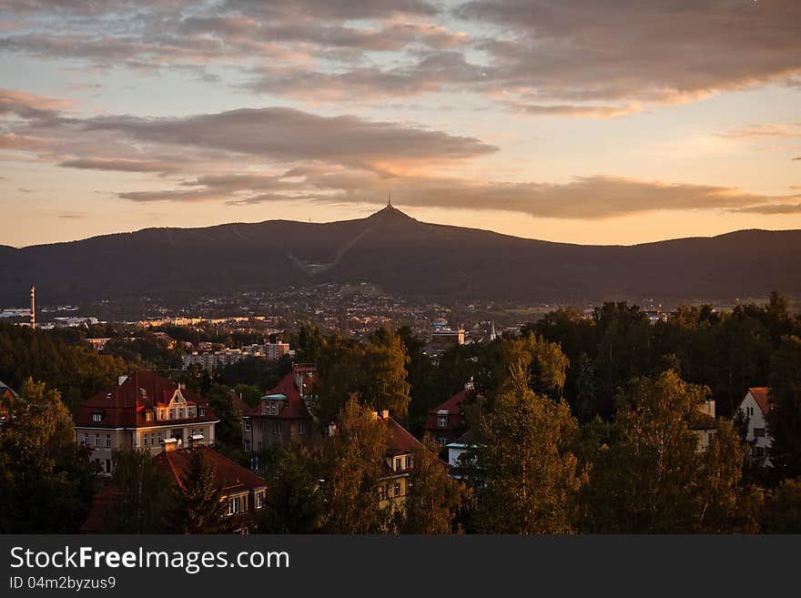 Sunrice in mountains