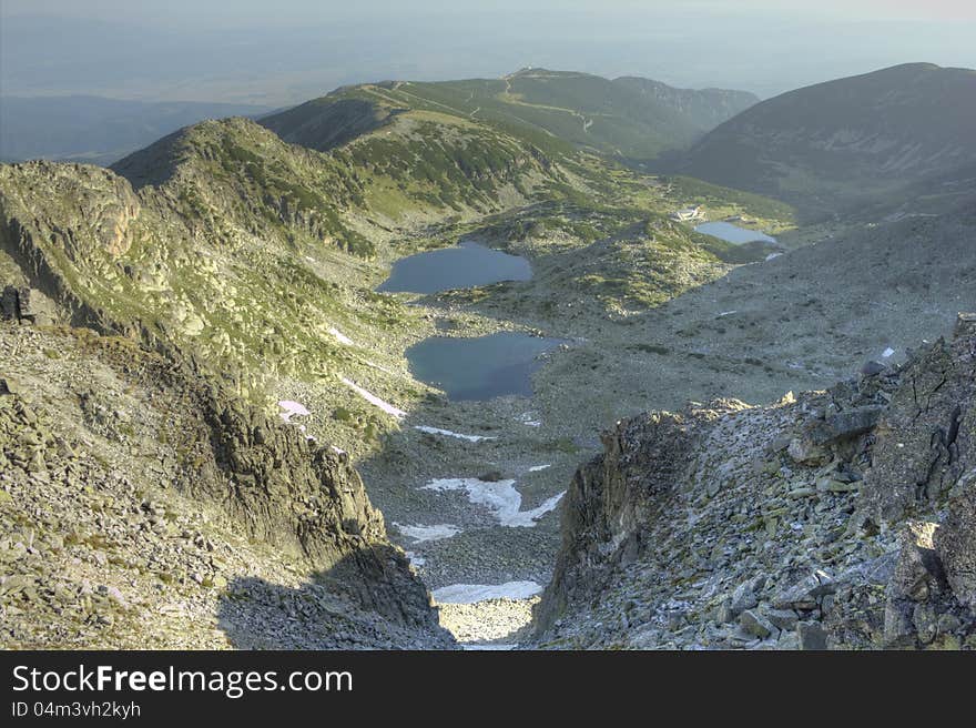 A beautiful Musalenski lakes in Rila mountain in Bulgaria