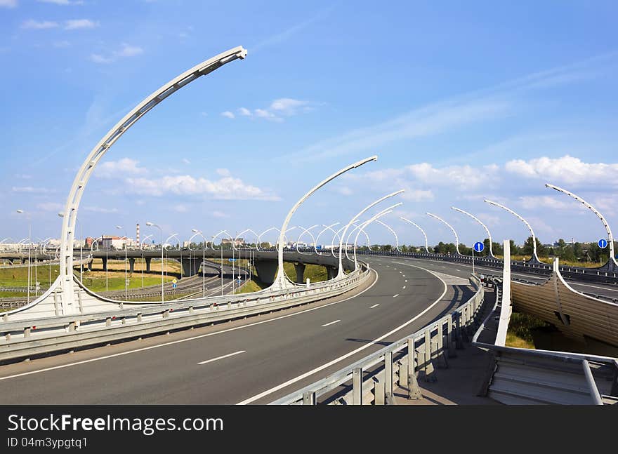 Junction of highways,highway overpass