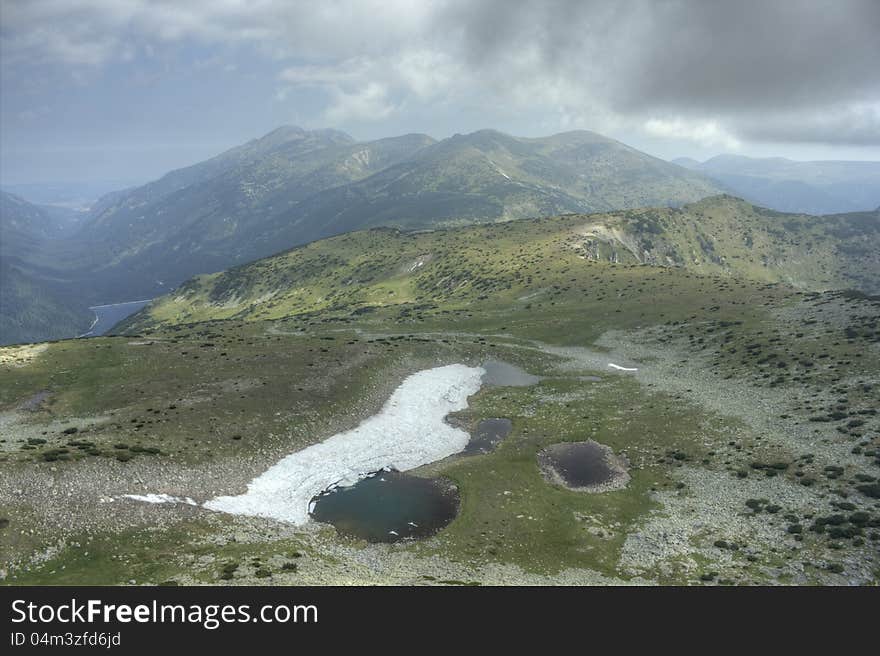 A beautiful high mountain landscape from west Rila mountain in Bulgaria