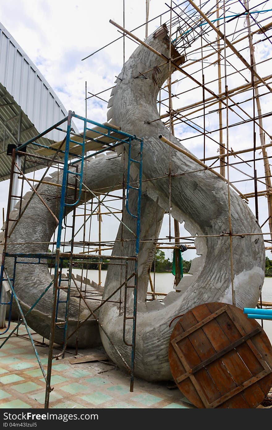 The construction site of statue cement