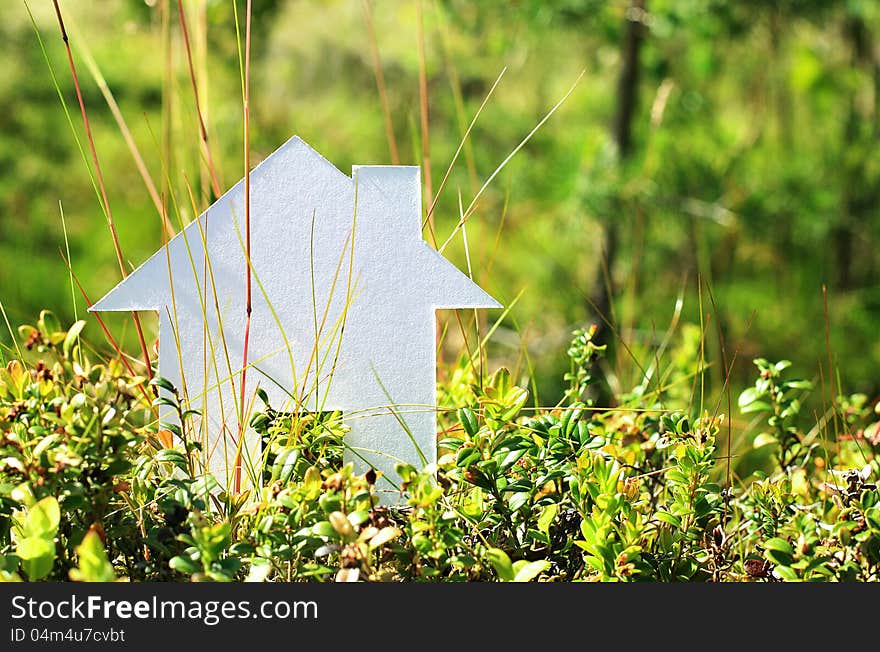 House over green nature background. Real estate concept. House over green nature background. Real estate concept.