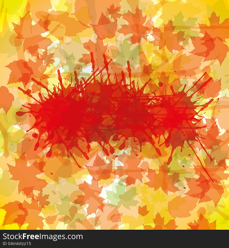 Autumn abstract leaf illustration card. Autumn abstract leaf illustration card