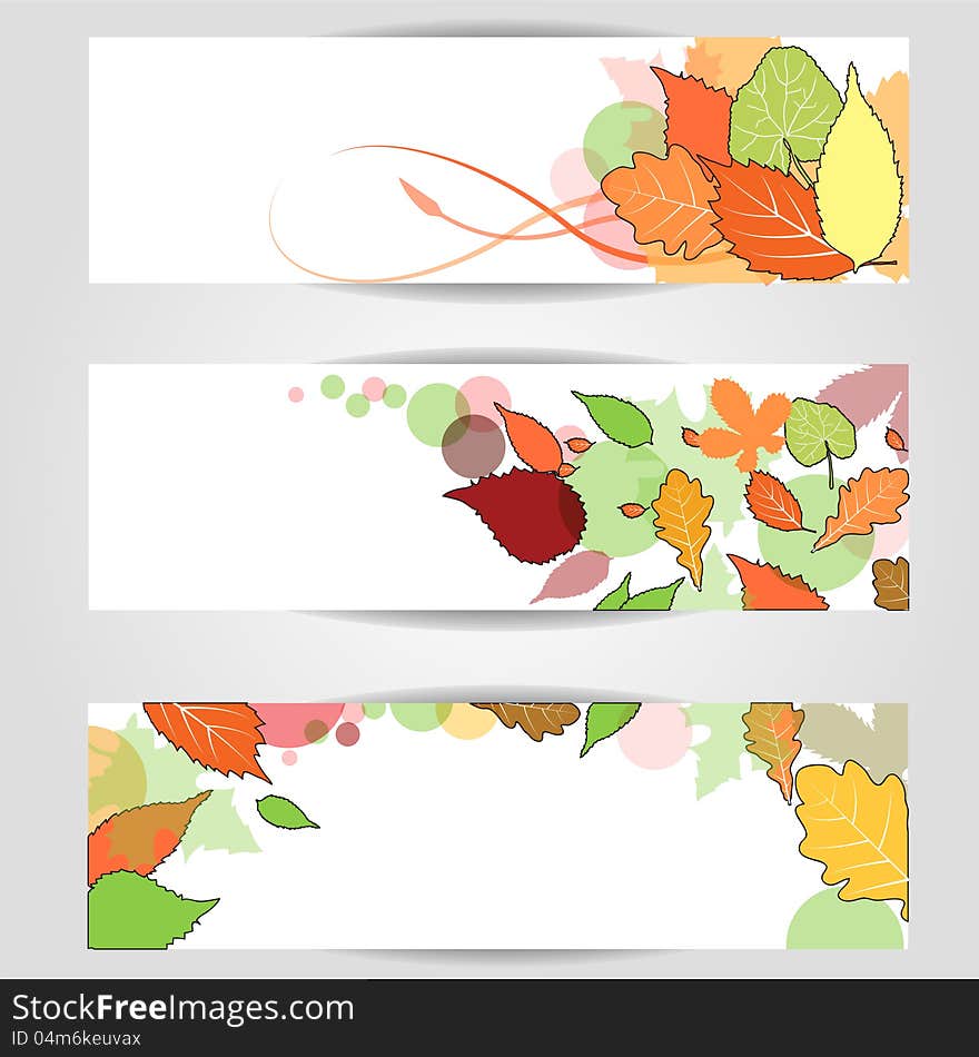 Autumn banner. eps10. Set of three pieces