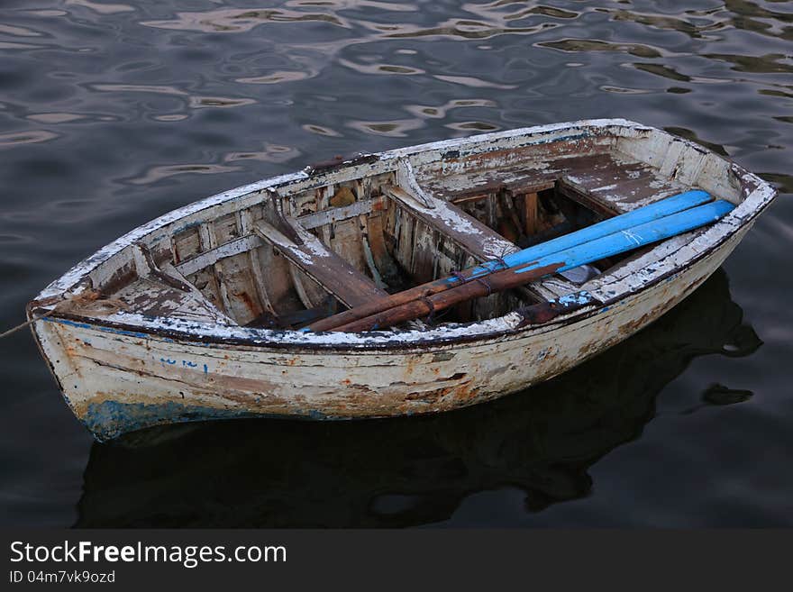 Small fishing boat in the sea