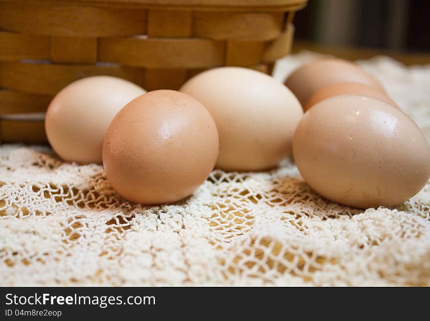 Fresh brown eggs