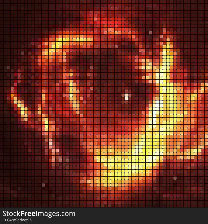 Fire and light mosaic background in vector. Fire and light mosaic background in vector