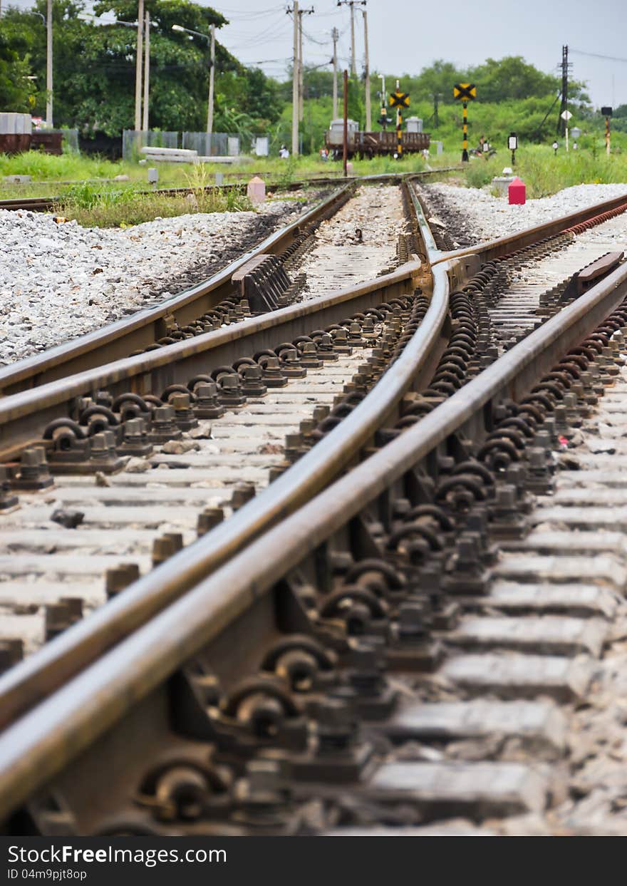 Curve of railway junction in Thailand. Curve of railway junction in Thailand