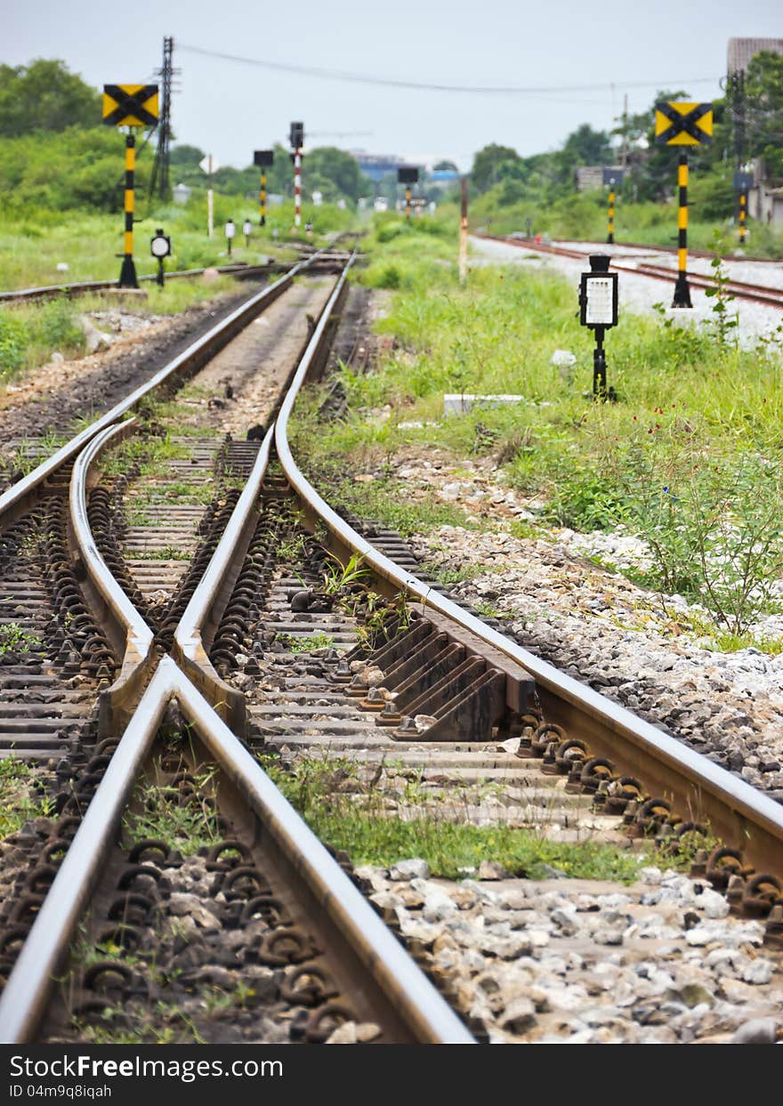 Curve of railway junction in Thailand. Curve of railway junction in Thailand