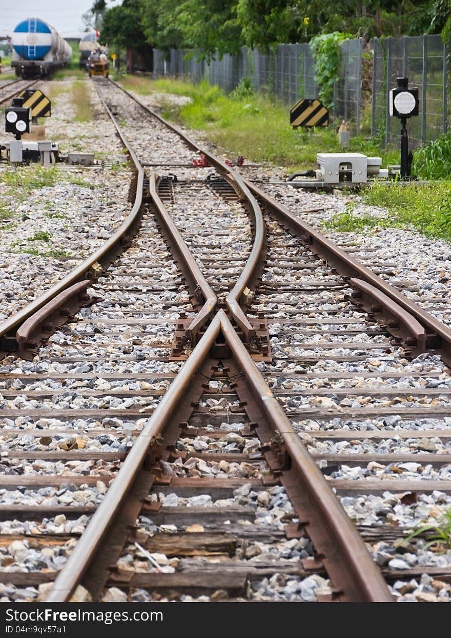 Curve of railway junction in Thailand. Curve of railway junction in Thailand