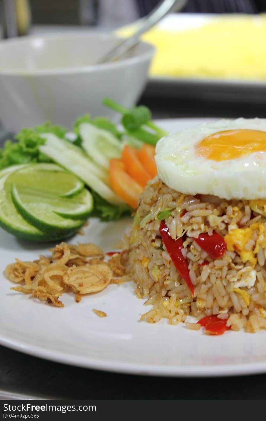 Fried rice with fried egg