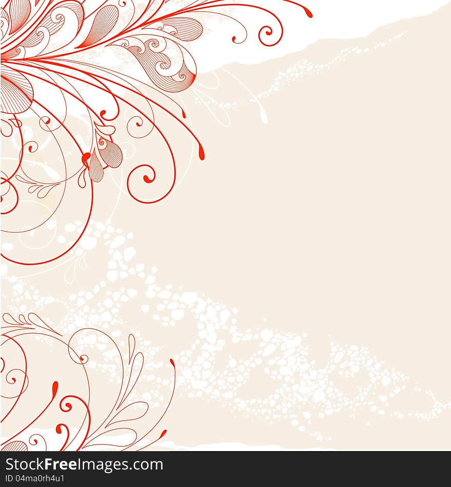 Light background with a red abstract pattern. A vector. Light background with a red abstract pattern. A vector.