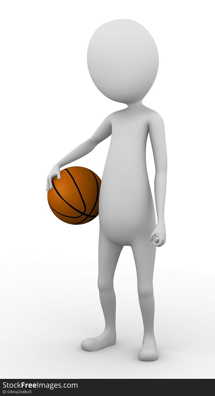 3D man holding a basketball