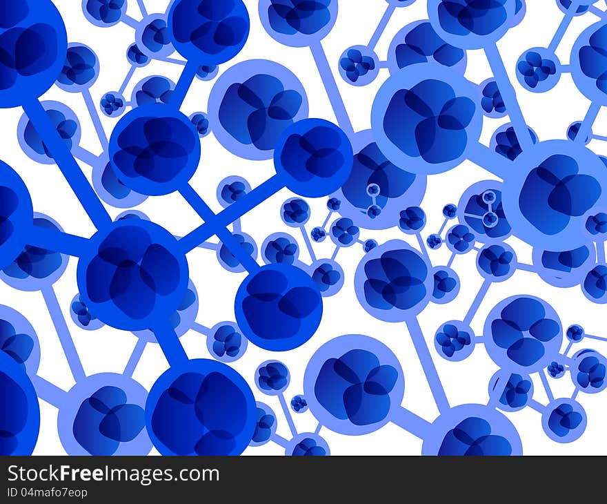 Blood cells, molecular structure, an abstract background.