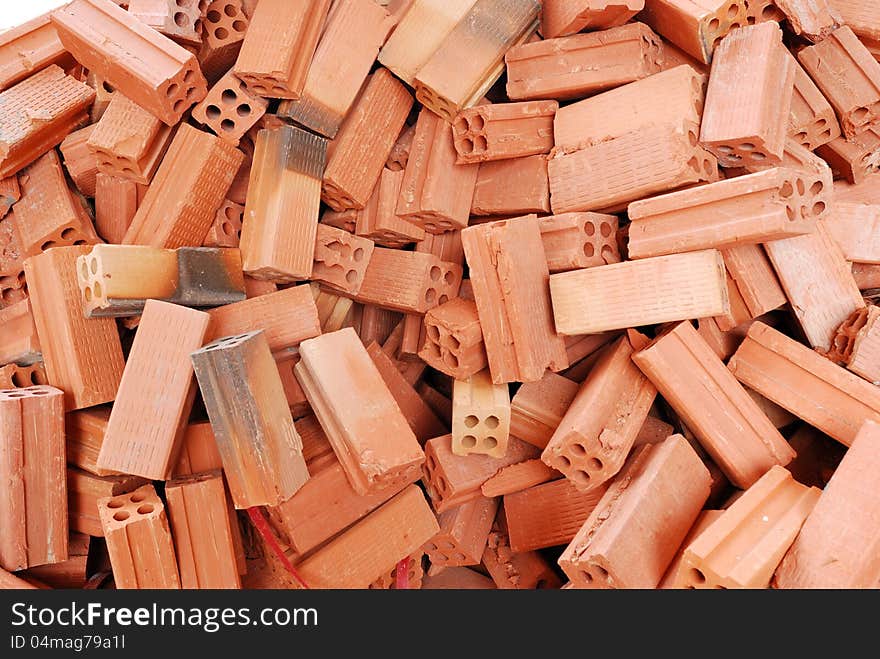 Red clay brick for construction