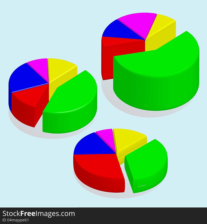 Pie chart showing the financial statistics of business colorful. Pie chart showing the financial statistics of business colorful