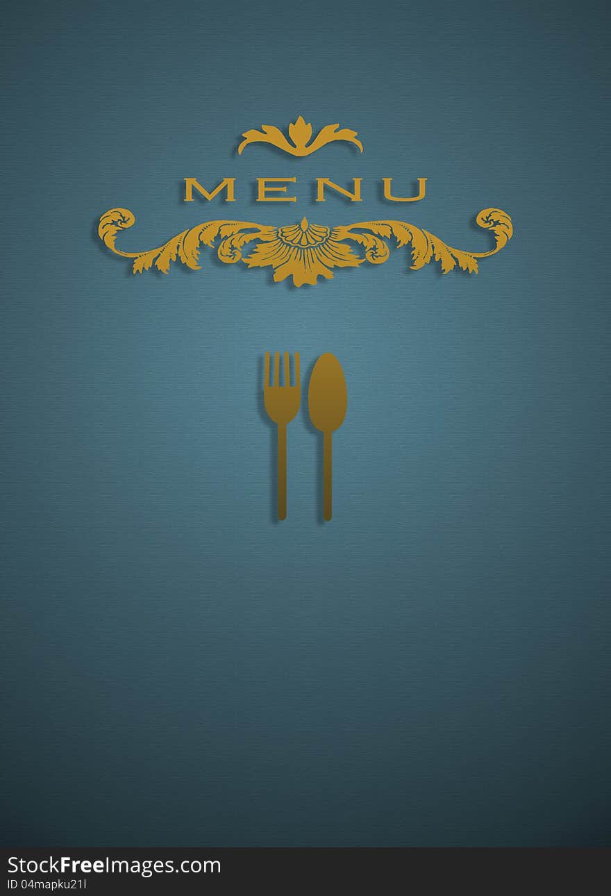 Simple menu cover in an old Victorian style