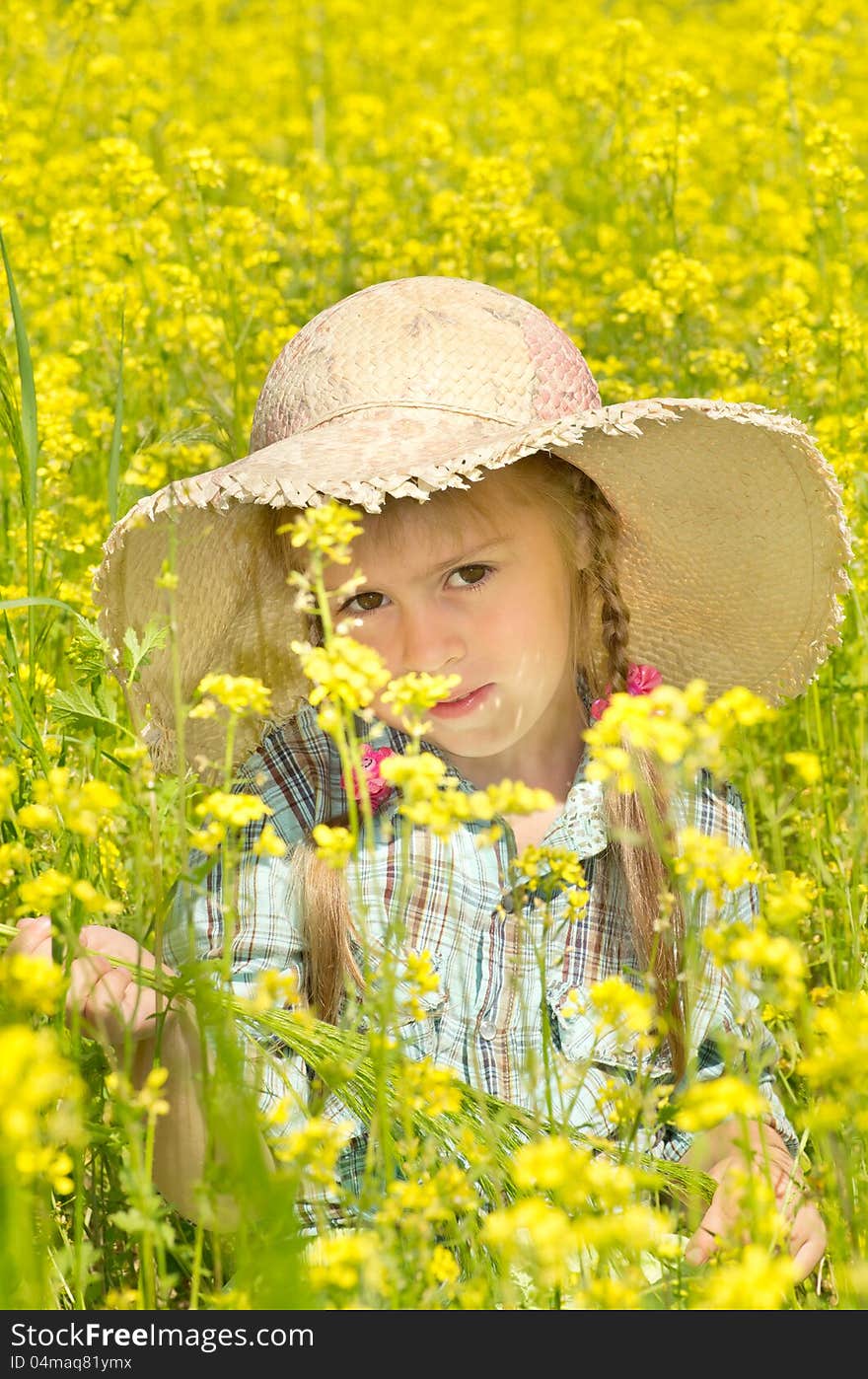 The little girl on walk