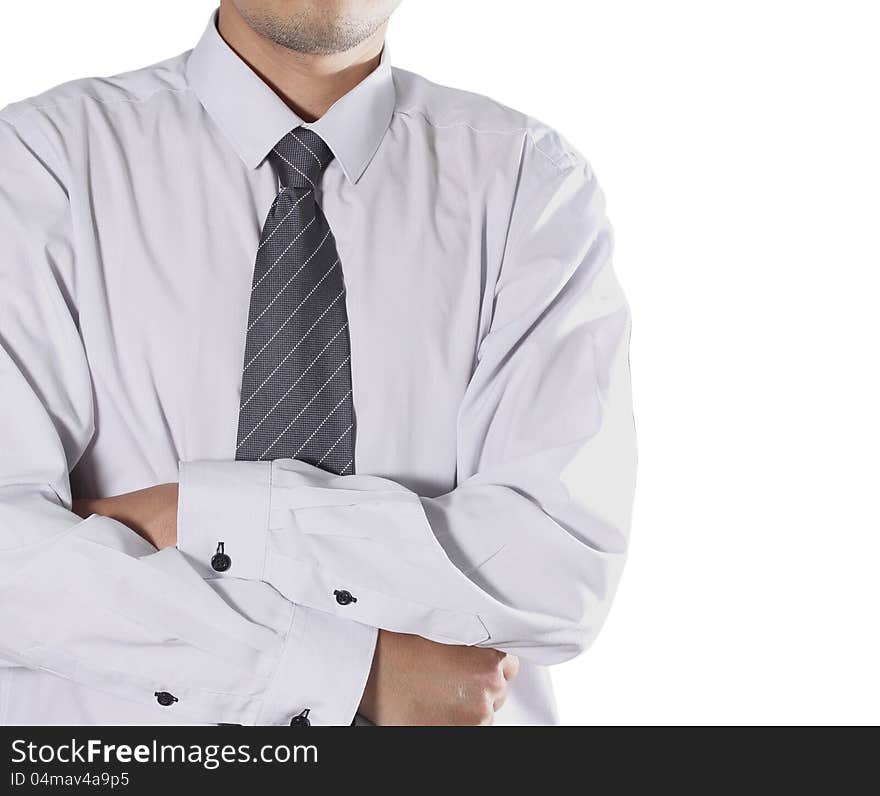 Cropped view of Businessman on white background