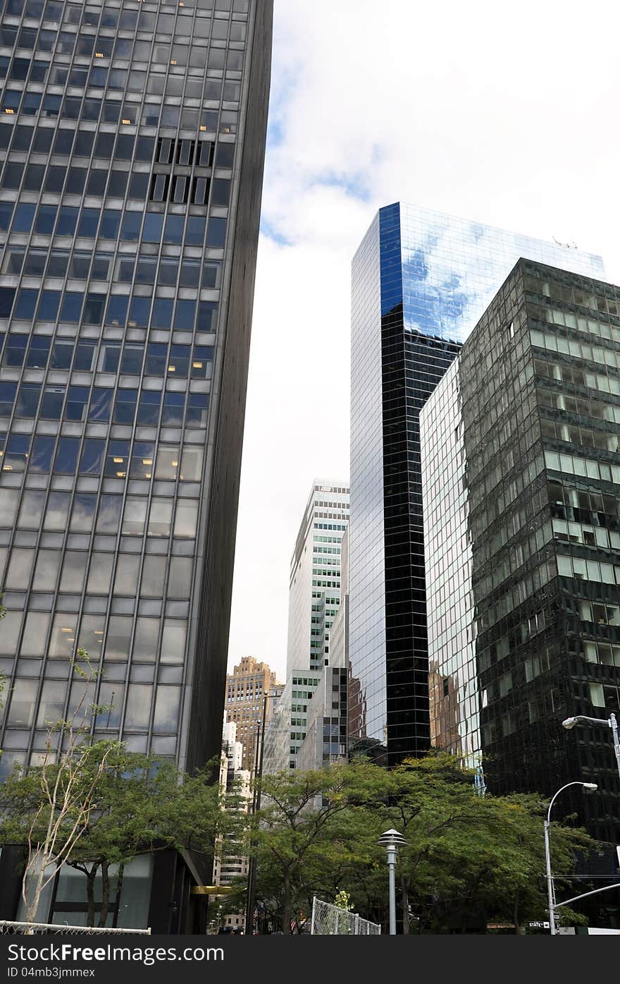 Skyscrappers in the financial district of New York