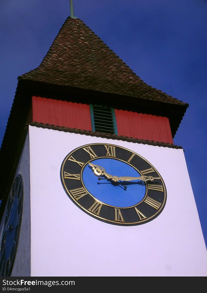 Clock Tower at Davos Switzerland