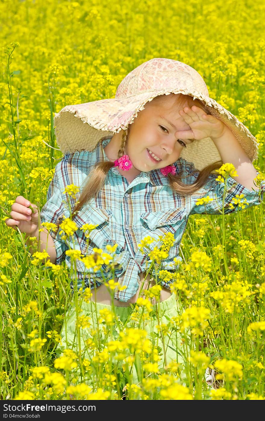 The Little Girl On Walk