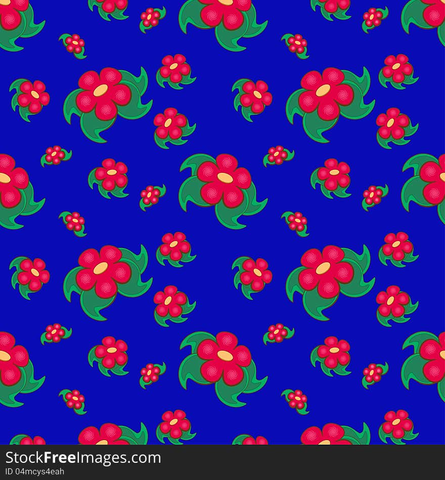 Red flowers seamless pattern