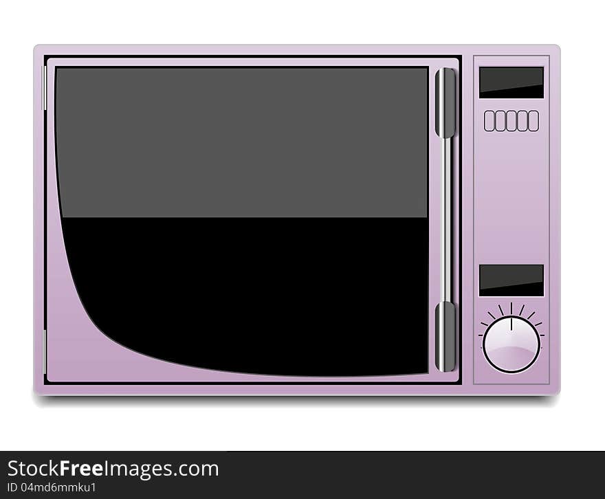 pink microwave oven isolated on a white background illustration