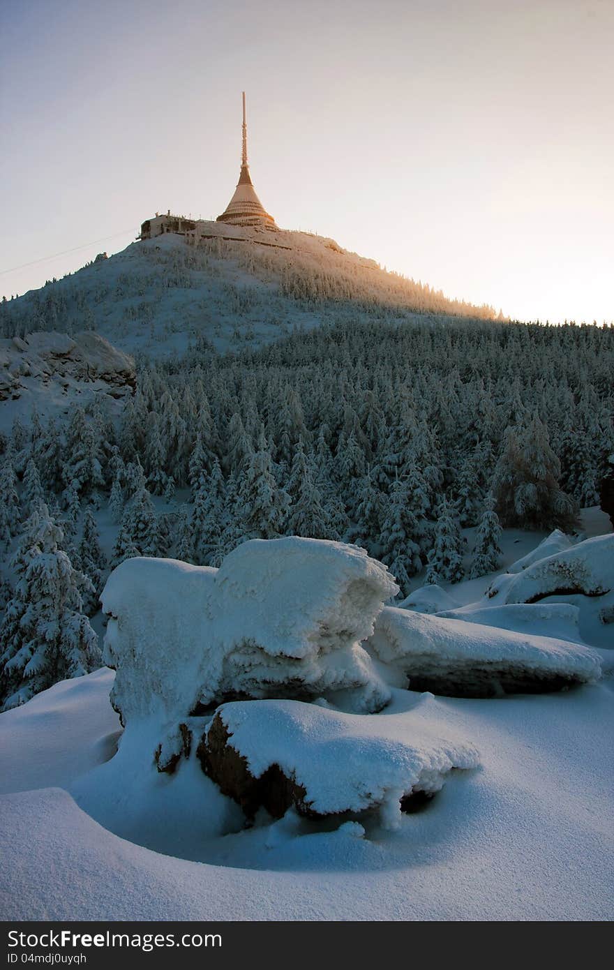 Winter mountains in the czech republic.