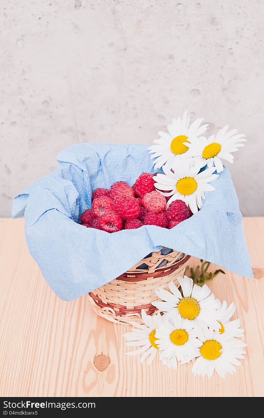 Raspberries in a basket