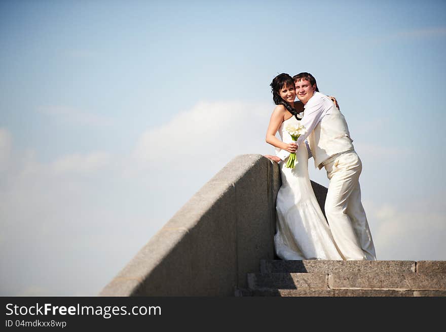 Bride And Groom On Wedding Walk