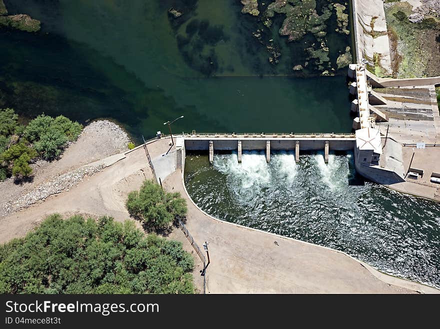 Aerial view of the Granite Reef Diversion Dam near Mesa, Arizona. Aerial view of the Granite Reef Diversion Dam near Mesa, Arizona