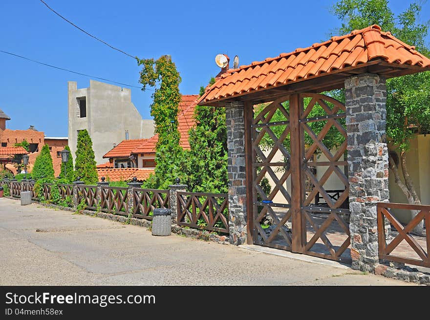 Stock photo - the entrance to the cafe. Stock photo - the entrance to the cafe