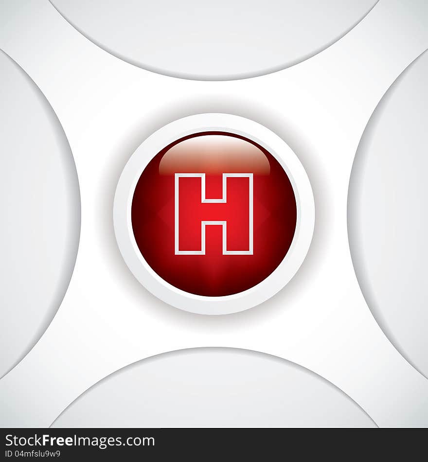 Shiny Hospital sign vector.Medical button