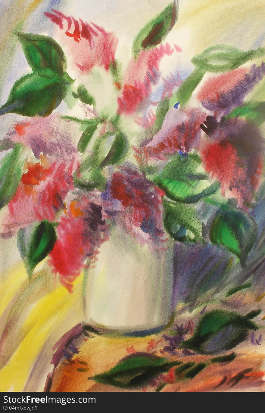 Watercolor Red Flowers