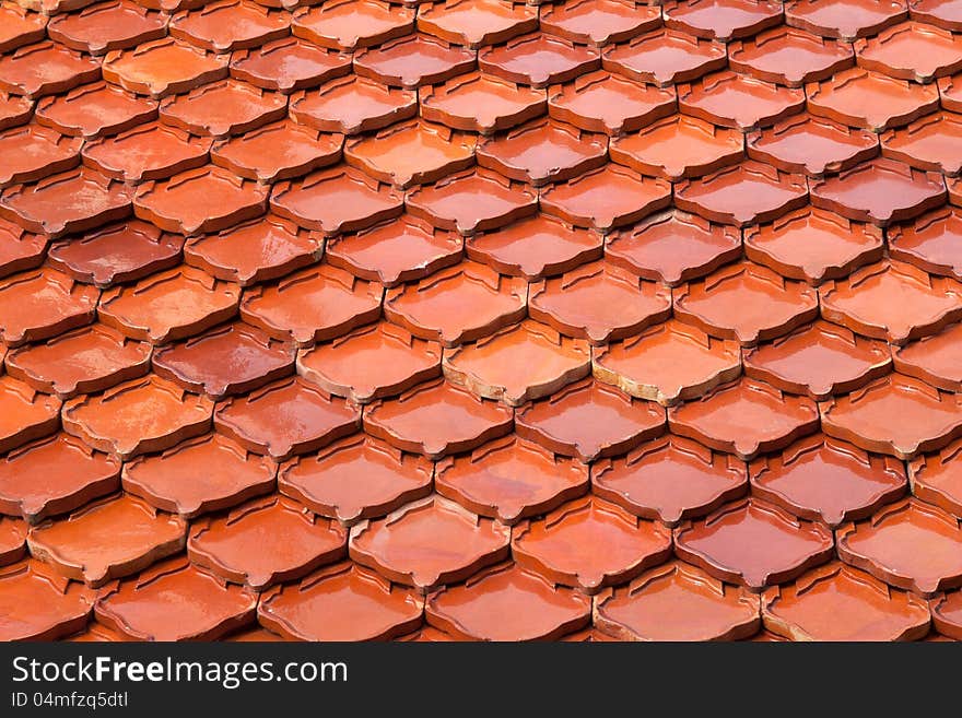 Texture of roof, brown color rooftop in temple. Texture of roof, brown color rooftop in temple