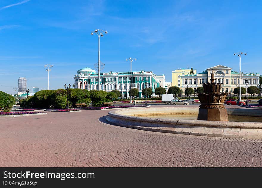 Square of work, Ekaterinburg, the historic buildings house Sevastyanova. Square of work, Ekaterinburg, the historic buildings house Sevastyanova