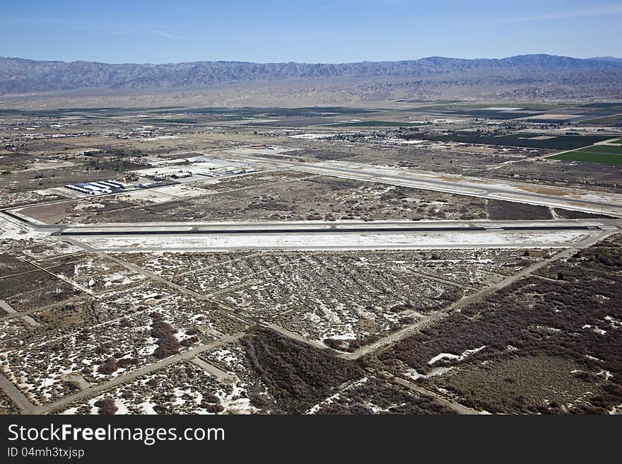 Aerial view of the airport in Thermal, California