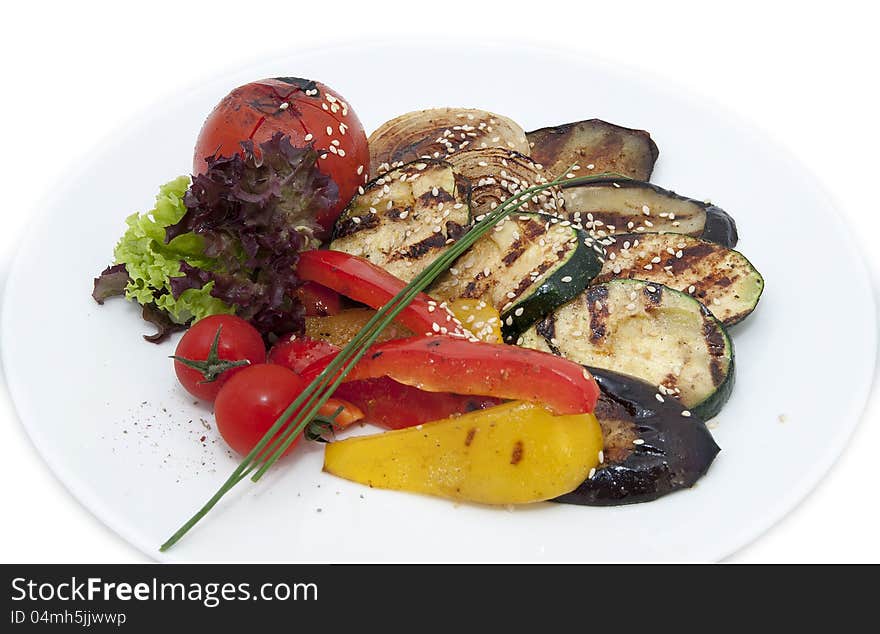 Grilled vegetables in a restaurant