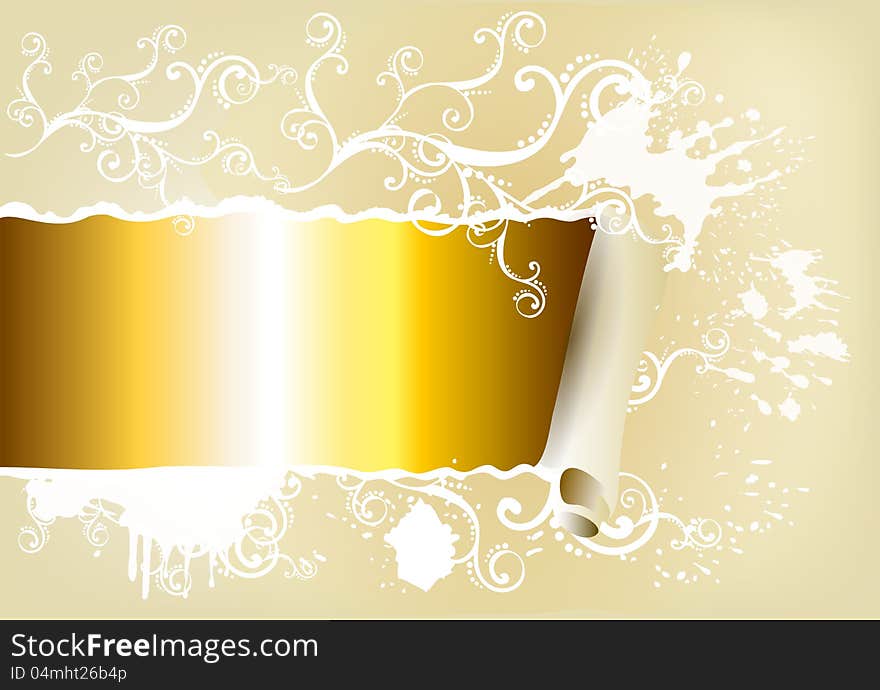 Scroll banner with space for text. Vector banner. Scroll banner with space for text. Vector banner