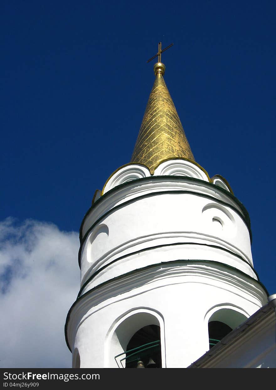 Beautiful Church On A Background Of The Blue Sky