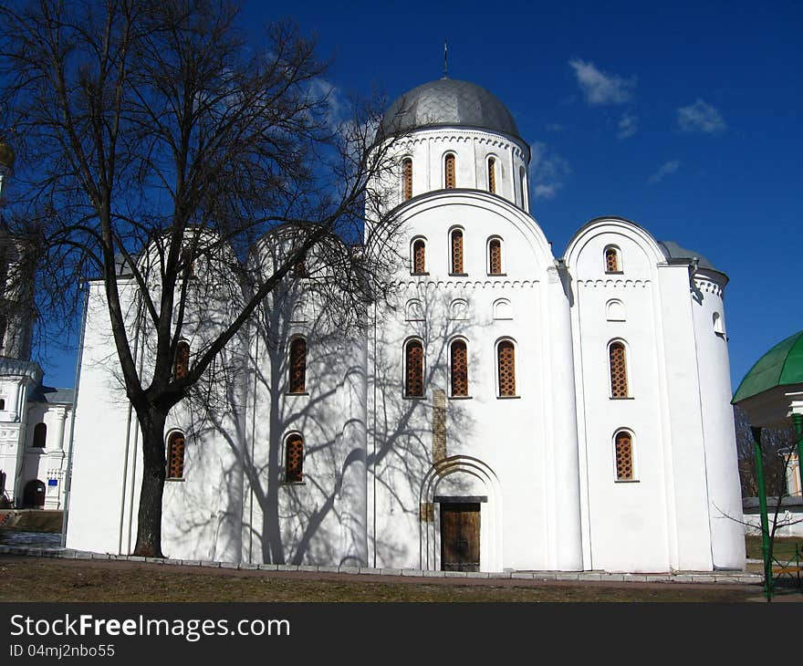 Beautiful church on a background of the blue sky