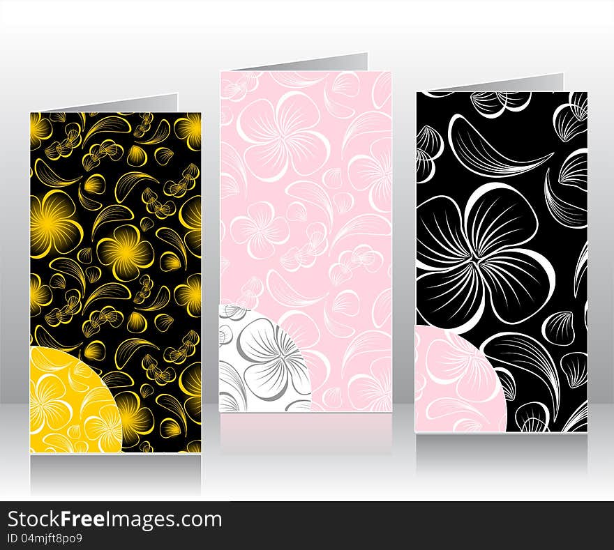 Set Seamless Patterns With Flowers Petals