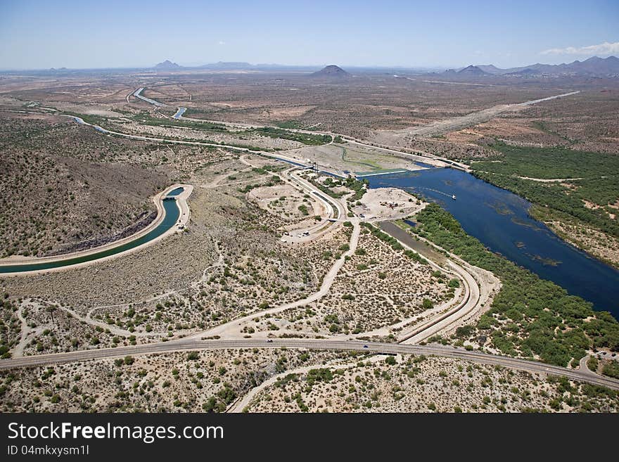 The Granite Reef Dam is used to raise the river water level to flow into canals. The Granite Reef Dam is used to raise the river water level to flow into canals