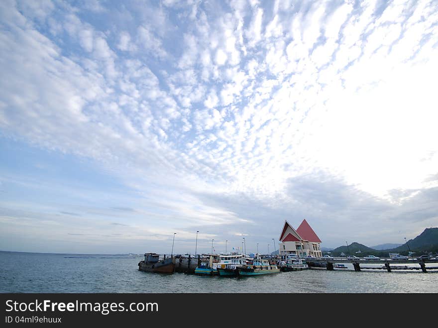 Sea Sky blue boat Thailand