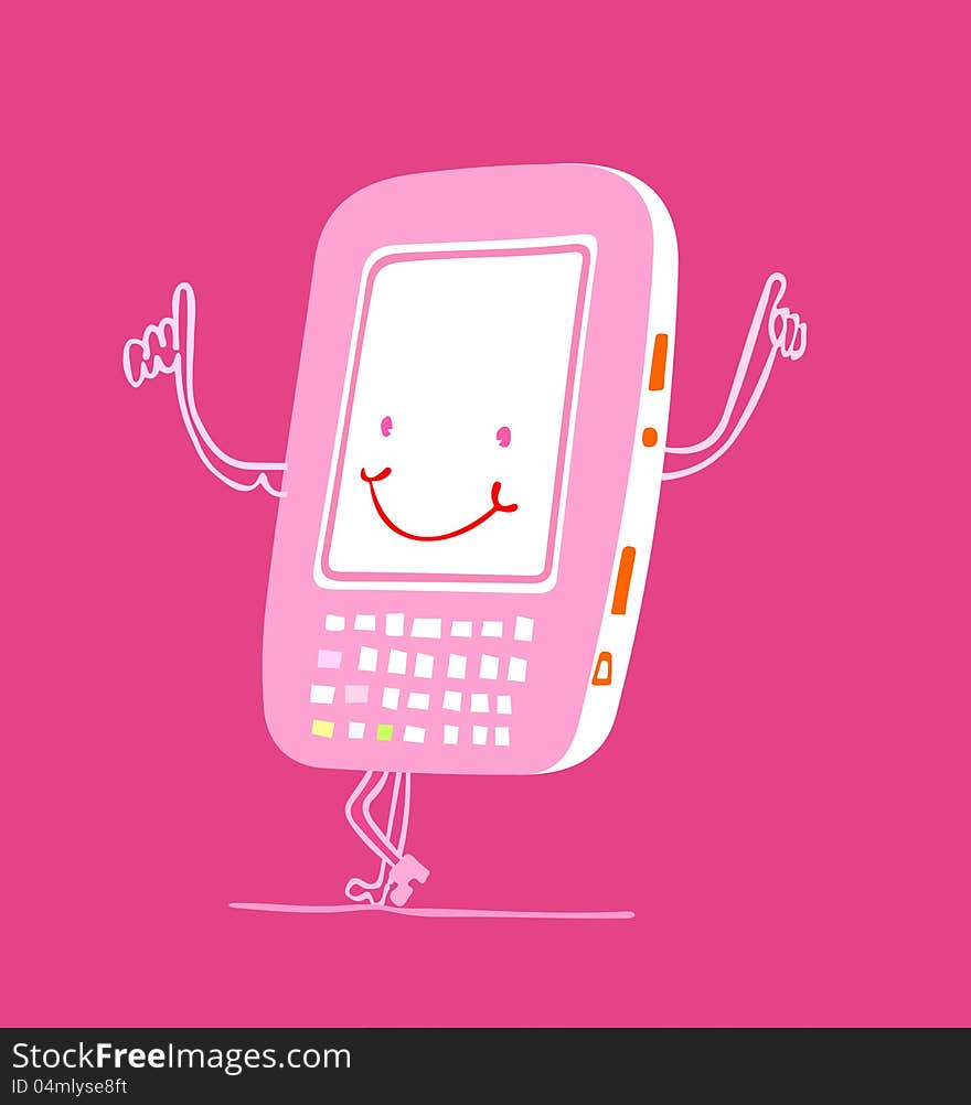 Very cheerful and smiling phone. Very cheerful and smiling phone