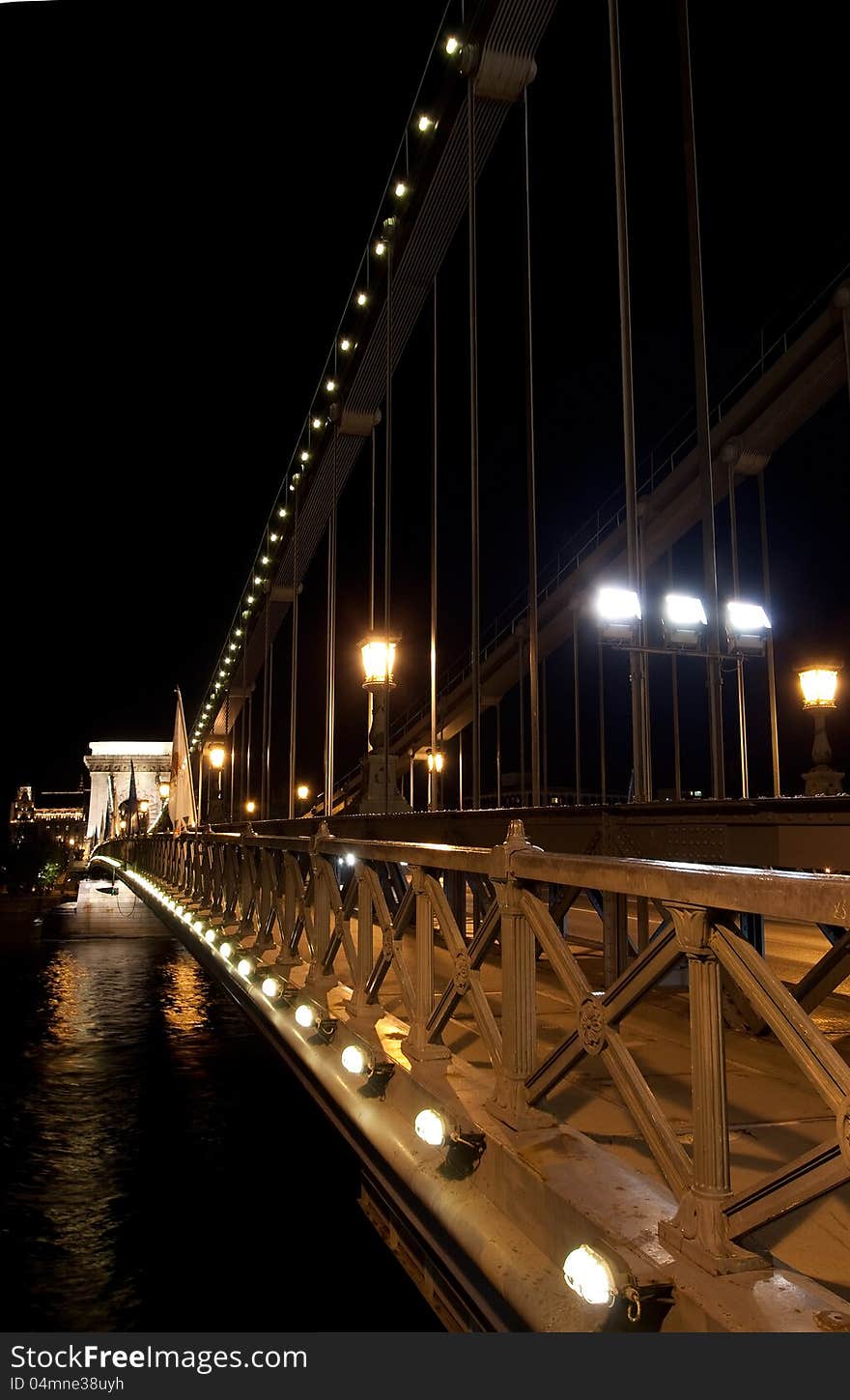 Budapest Chain Bridge Night