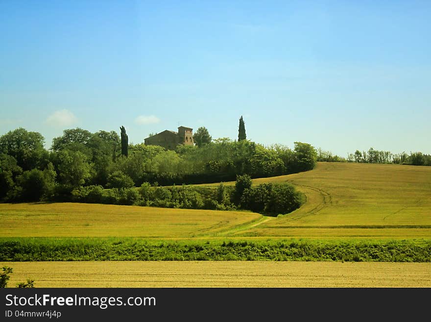 Green landscape in Tuscany, Italy